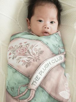The Plush Club - Owl Balloons Swaddle Blanket