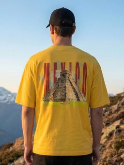 Nobero - Premium Yellow Oversized Printed T-Shirt