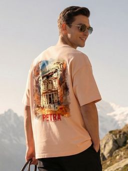 Nobero - Premium Pink Oversized Printed T-Shirt