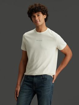 Pepe Jeans - Off White Striped Slim Fit Round Neck T-Shirt