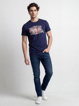 Pepe Jeans - Navy Blue Graphic Slim Fit T-Shirt