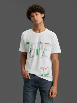 Pepe Jeans - Off White Graphic Relaxed Fit T-Shirt