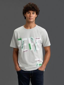 Pepe Jeans - Grey Typography Relaxed Fit T-Shirt