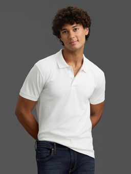 Pepe Jeans - Off White Self Design Regular Fit Polo T-Shirt