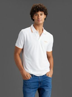 Pepe Jeans - White Regular Fit Solid Short Sleeve Polo T-Shirt