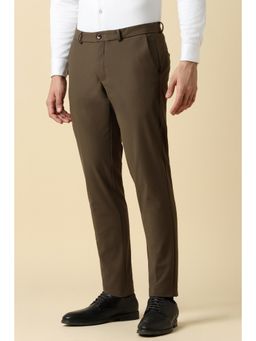 Allen Solly - Men Brown slim Solid Formal Trouser