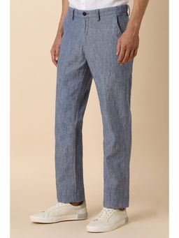 Allen Solly - Men Blue Regular Fit Textured Casual Trouser