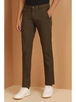 Allen Solly - Men Brown Slim Fit Solid Casual Trouser