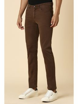 Allen Solly - Men Brown Slim Fit Solid Jens