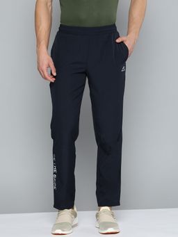Alcis - Men Navy Blue Typography Print Track Pants
