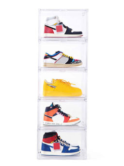 Story@Home - Sneaker Box Plastic Shoe Rack (Transparent, 5 Shelves)