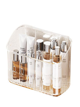 House of Quirk - Wall Makeup Tray Bathroom Cabinet Cosmetic Storage Tray Organizer Makeup - White