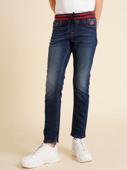 Jack & Jones Junior - Boys Solid Straight Fit Blue Jeans