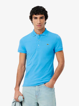 Lacoste - Slim Fit Stretch Petit Pique Polo T-Shirt- Blue