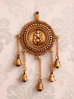 eCraftIndia - Lord Ganesha Decorative Brass Wall Hanging with 5 Bells