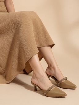 Dollphin - Women Brown Mules Heels