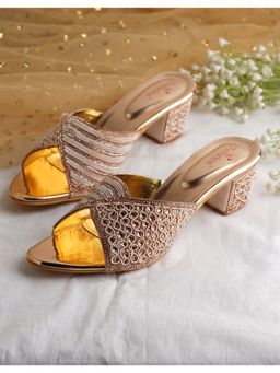 Dollphin - Women Rose Gold Block Heels