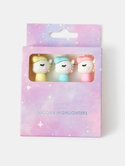 Accessorize London - Kids Girls Pack of 3 Unicorn Highlighters - Tween