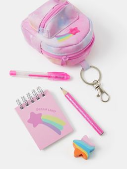Accessorize London - Kids Girls Rainbow Mini Backpack Stationery Set - Tween
