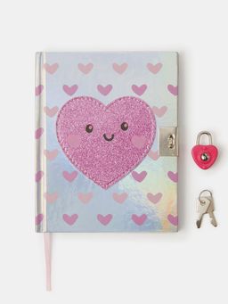 Accessorize London - Kids Girls Lockable Heart Journal Notebook with Lock and Key - Tween