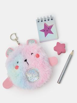 Accessorize London - Kids Girls Bear Bag Charm Stationery Set - Tween