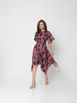 VERO MODA - Womens Printed Blue & Multi Dress