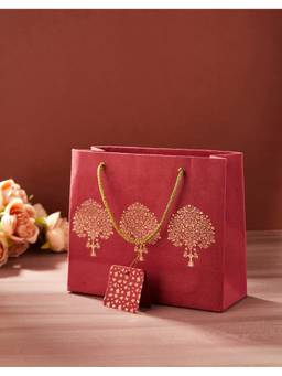 Fabindia - Maroon Amra Paper Medium Gift Bag