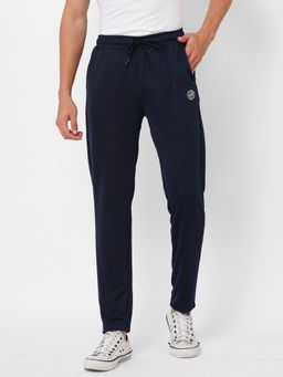 FITZ - Pure Polyester Slim Fit French Terry Knit Joggers For Mens - Navy Blue