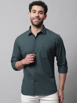 Cantabil - Men Bottle Green Shirt