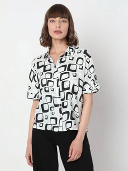 VERO MODA - White Monochrome Printed Shirt