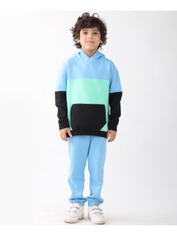 ANTHRILO - Sea green Blue Black Boys Hoodie Blue Jogger Set