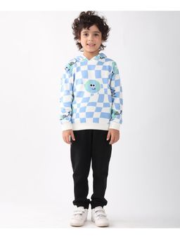 ANTHRILO - Globe Check Fleece Boys Hoodie Black Jogger Set