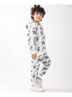 ANTHRILO - Black Blue Lightning Fleece Boys Hoodie with Jogger Set