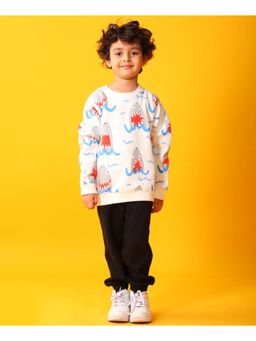 ANTHRILO - Sleepy Shark Boys Fleece Sweatshirt with Jogger Set