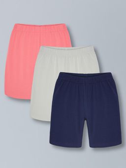 PLUM TREE - Girls Solid Cycling Shorts (Pack of 3)