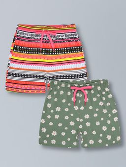 PLUM TREE - Girls All Over Flower Shorts () (Pack of 2)