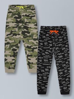 PLUM TREE - Boys Pure Cotton Joggers With Camouflage Print (Pack of 2)