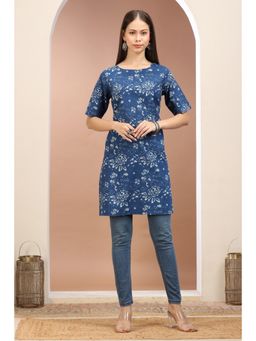 Cotton Culture - Blue jaipuri Cotton Printed Straight Kurti