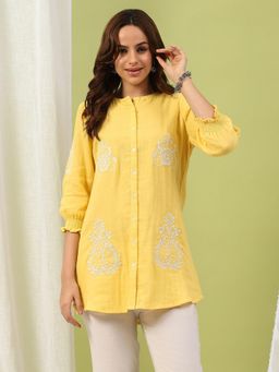 Nayam by lakshita - Embroidered Above Knee Cotton Tunic for Women