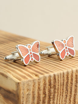 Alvaro Castagnino - Red Coloured Butterfly Shape Fun Cufflink