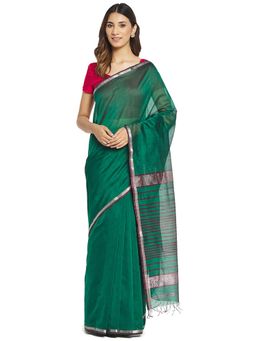 Fabindia - Green Maheshwari Cotton Silk Sari