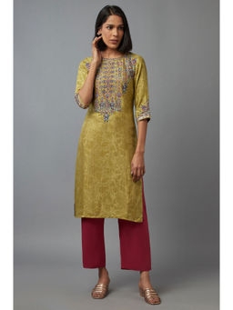 WISHFUL by W - Olive Printed Kurta