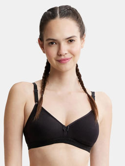 Jockey - 1581 Wirefree Non Padded Cotton Medium Coverage Beginners Bra - Black