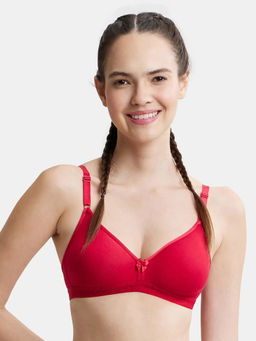 Jockey - 1581 Wirefree Non Padded Cotton Medium Coverage Beginners Bra - Red Love