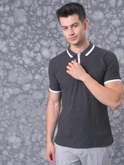 Campus Sutra - Men Solid Stylish Casual Polo Neck T-shirt