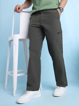 Dennis Lingo - Olive Solid Straight Fit Trouser
