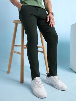 Dennis Lingo - Olive Solid Straight Fit Trouser