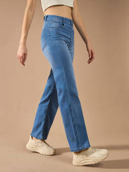 DOLCE CRUDO - Women Blue Mid Rise Denim Stretchable Jeans