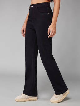 DOLCE CRUDO - Women Black High Rise Denim Stretchable Jeans