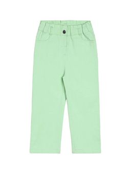 MINI KLUB - Green Full Length Straight Fit Mid Waist Pants For Kids